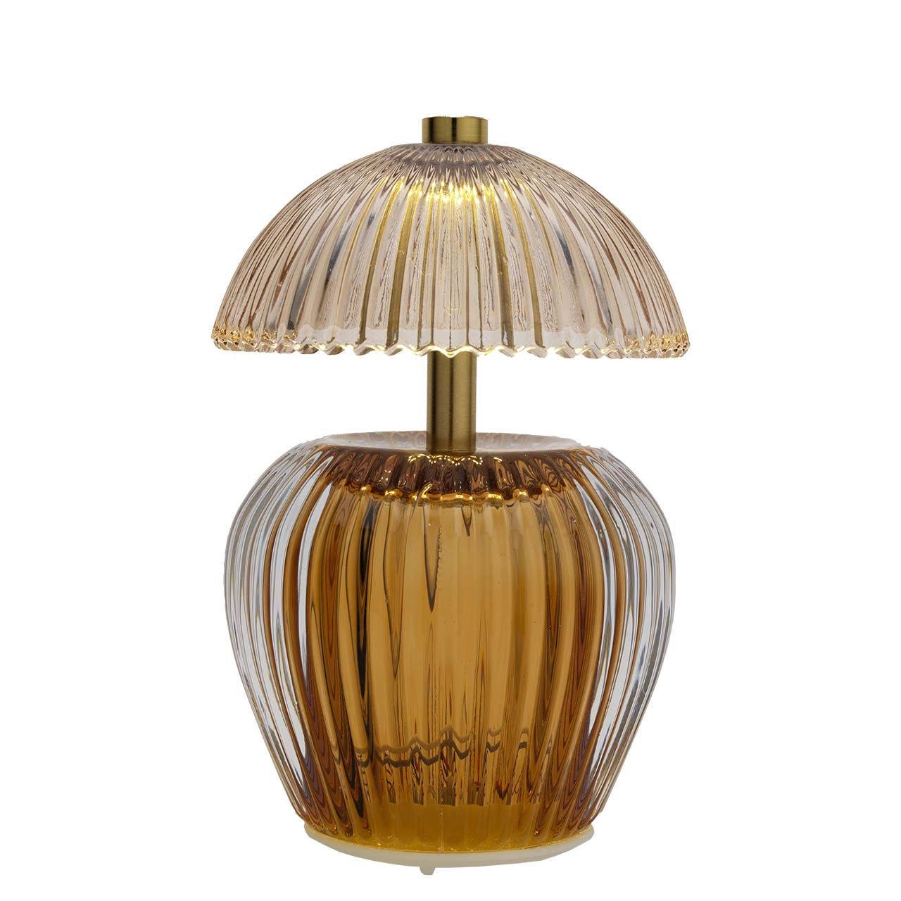 LAMPADA IN VETRO H.16 CON RICARICA USB - TORTORA